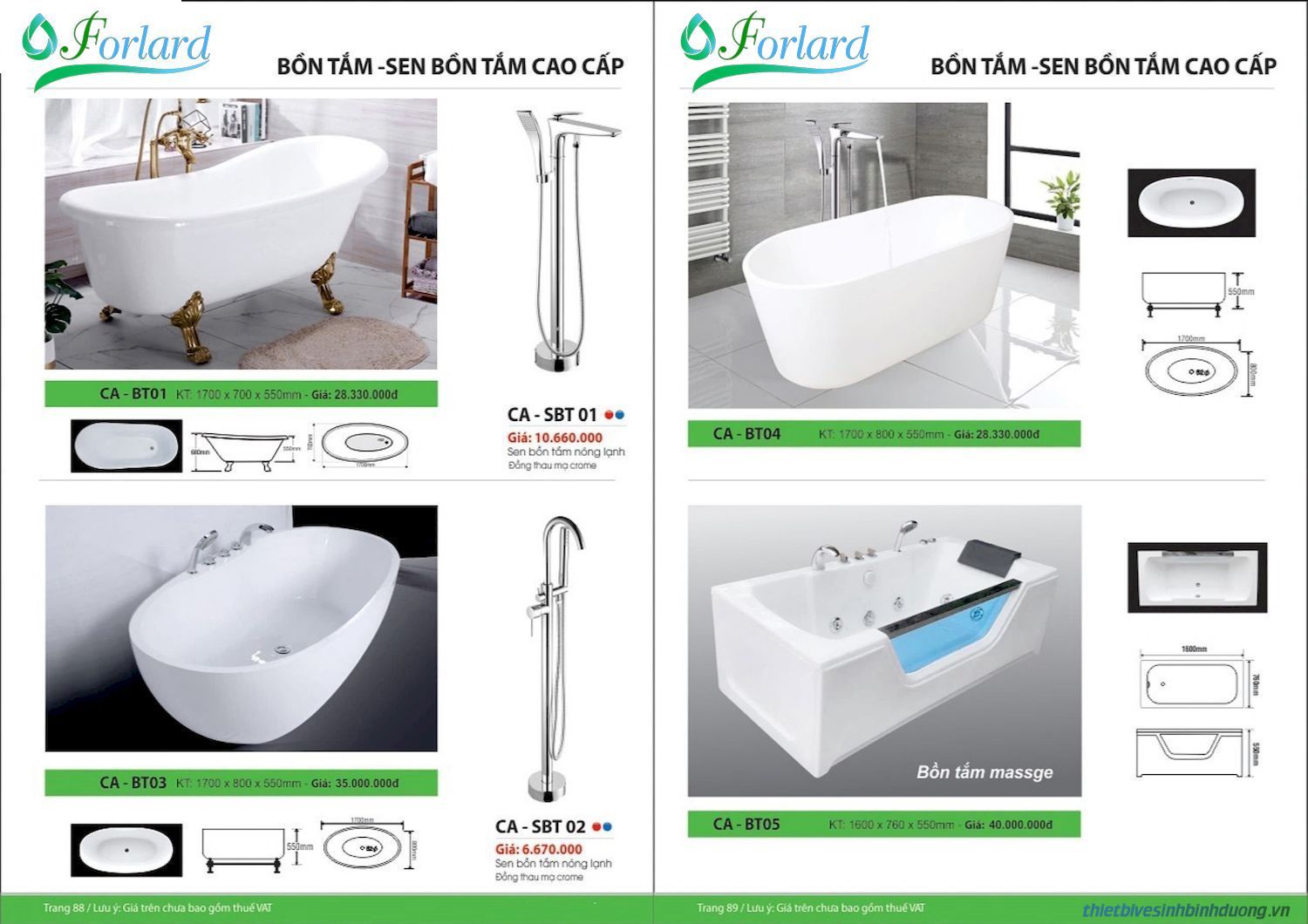 Thiết bị vệ sinh FORLARD Catalogue và Bảng giá mới nhất /Page 44